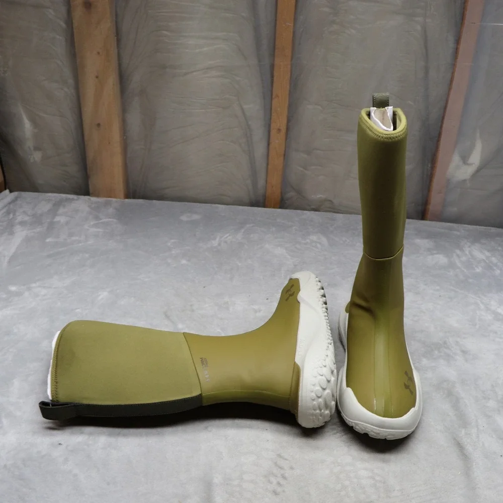 Under Armour Mens 9 Boots Green Mud Freak Waterproof Pull-On Tall Rubber NEW